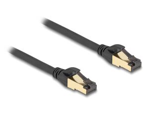 DeLOCK RJ45 Netzwerkkabel Cat.6A Stecker zu Stecker S/FTP schwarz 30 cm mit Cat.7 Rohkabel Industrie und Outdoor tauglich