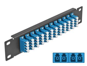 DELOCK 10" LWL Patchpanel 12 Port LC Quad blau 1 HE schwarz