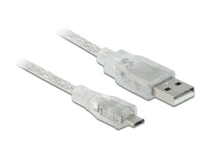 DeLOCK 1m, USB2.0-A/USB2.0 Micro-B USB Kabel USB A Micro-USB B 0,48 Gbit/s Transparent