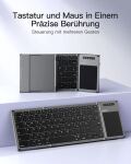 Inateck KB06101_STEEL GRAY Tastatur Haus RF Wireless + Bluetooth QWERTZ Englisch Schwarz