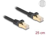 DELOCK RJ45 Netzwerkkabel Cat.6A S/FTP St. zu St. 0,25m sch.