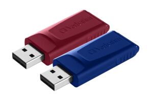 Verbatim Slider - USB-Stick - 2x32 GB, Blau, Rot