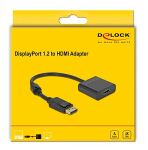 DELOCK Adapter DisplayPort 1.2 zu HDMI Buchse 4K Aktiv Black