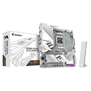 GIGABYTE B850M AORUS ELITE WIFI6E ICE Motherboard - AMD Ryzen 9000 Series CPUs, 12+2+1 Phasen Digital VRM, bis zu 8200MHz DDR5 (OC), 1xPCIe 5.0 + 1xPCIe 4.0 M.2, 2.5 LAN, WIFI 7, USB 3.2 Gen 2