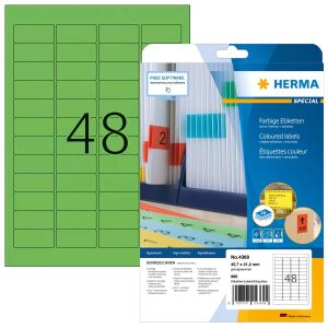 HERMA Farbige Etiketten A4 45.7x21.2 mm grün Papier matt 960 St.