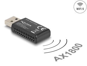 DELOCK Wi-Fi 6 Dualband WLAN USB Stick AX1800 1201+574 Mbps