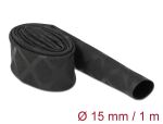 DELOCK Schrumpfschlauch X-Muster rutschfest 1mx15mm schwarz