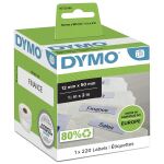 DYMO Original LabelWriter Etiketten für Hängemappen | 12 mm x 50 mm | Rolle mit 220 leicht ablösbaren Etiketten | selbstklebend | für LabelWriter Etikettendrucker und Beschriftungsgerät