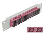 DeLOCK 10″ LWL Patchpanel 12 Port SC Duplex violett 1 HE grau