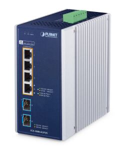 PLANET IGS-1000-4UP2X Netzwerk-Switch 2.5G Ethernet (100/1000/2500) Power over Ethernet (PoE) Aluminium, Blau
