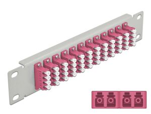 DeLOCK 10″ LWL Patchpanel 12 Port LC Quad violett 1 HE grau