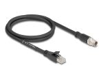 DELOCK M12 Kabel X-kodiert 8 Pin St zu RJ45 St 1 m schwarz