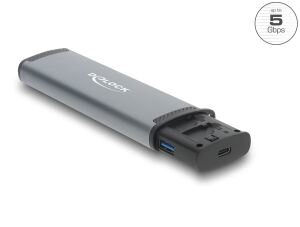 DeLOCK USB 5 Gbps Kartenleser mit SD und Micro SD Slot und Aufbewahrungsfächern für Speicherkarten