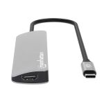 Manhattan 190442 laptop-dockingstation & portreplikator Kabelgebunden USB 3.2 Gen 1 (3.1 Gen 1) Type-C Grau