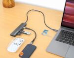 Manhattan 190442 laptop-dockingstation & portreplikator Kabelgebunden USB 3.2 Gen 1 (3.1 Gen 1) Type-C Grau