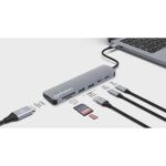Manhattan 190442 laptop-dockingstation & portreplikator Kabelgebunden USB 3.2 Gen 1 (3.1 Gen 1) Type-C Grau