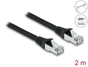 DELOCK RJ45 NWK Cat.6A S/FTP PUR Outdoor 2 m schwarz