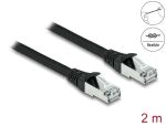 DELOCK RJ45 NWK Cat.6A S/FTP PUR Outdoor 2 m schwarz