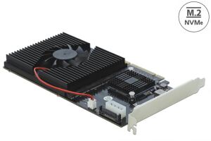 DELOCK PCI Express x8/x16 Karte zu 4 x intern NVMem.2 Keym
