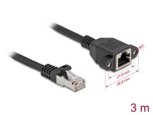 DELOCK Verlängerungskabel S/FTP RJ45 ST -> BU Cat6A 3.00m sw