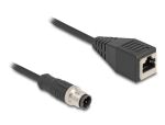 DeLOCK M12 Adapterkabel D-kodiert 4 Pin Stecker zu RJ45 Buchse 50 cm