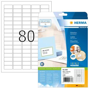 HERMA Etiketten Premium A4 35.6x16.9 mm weiß Papier matt 2000 St.