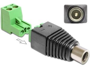 DeLOCK 65486 Kabeladapter DC 2.5 x 5.5 mm 2p Schwarz, Grün, Silber