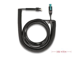 DELOCK Spiralkabel RJ50 Stecker zu PoweredUSB Stecker 12 V 3