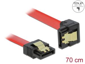 DELOCK SATA-Kabel SATA III -> SATA down St/St 0.70m rot Clip