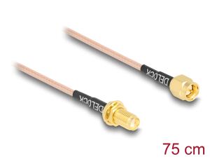 DELOCK Antennenkabel SMA Stecker zu SMA Buchse RG316 75cm