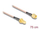 DELOCK Antennenkabel SMA Stecker zu SMA Buchse RG316 75cm