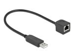 DeLOCK Serielles Anschlusskabel mit FTDI Chipsatz, USB 2.0 Typ-A Stecker zu RS-232 RJ45 Buchse 25 cm schwarz