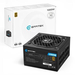 EFFITEK Netzteil 1000W Gold ATX 3.1, PCI 5.1 Modularer Kabel