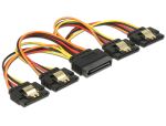 DELOCK Stromkabel 4x 15Pin SATA -> 2x 15Pin SATA St/Bu 15cm