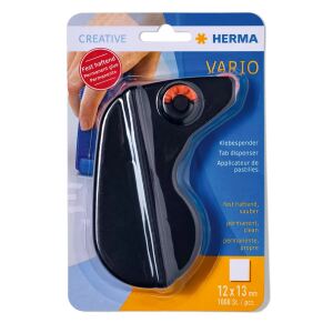 HERMA Klebespender Vario, fest haftend, schwarz, 1000 Klebestücke