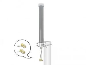 DeLOCK Multiband LTE WLAN 2,4 GHz Antenne 1 x SMA Stecker 1 x RP-SMA Stecker 2 - 3 dBi 2 x 20 cm RG-178 omnidirektional outdoor grau