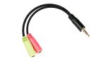 Alcasa AD-HS03 Audio-Kabel 0,2 m 3.5mm 2 x 3.5mm Schwarz