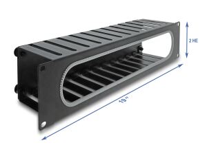 DELOCK 19" 2 HE Kabelmanagement Rangierpanel mit Öffnung sch