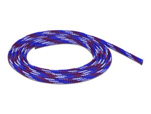 DELOCK Geflechtschlauch dehnbar 2 m x 6 mm blau-rot-weiß
