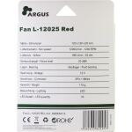 Inter-Tech L-12025 Computergehäuse Ventilator 12 cm Schwarz, Rot