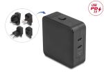 DELOCK USB GaN Ladegerät 2 x USB Type-C PD 3.0 mit 65W