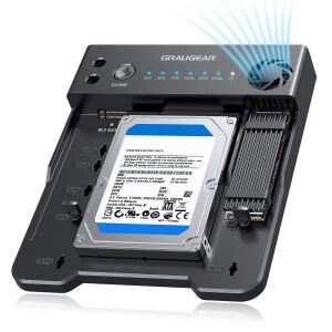 GRAUGEAR Klonstation für M.2 NVMe/SATA SSDds & 2,5"/3,5" HDD
