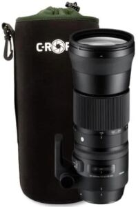 C-Rope CRP-LNB-XXL-BLK-2 Kameraobjektivhülle/-abdeckung Schwarz, Grün Fleece, Neopren Beuteltasche