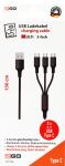 2GO 797156 USB Kabel 1,5 m USB B 3 x USB C Schwarz