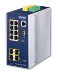 PLANET Industrial 8-Port GE PoE+ 2*1G SFP+ 2*2,5G SFP -...