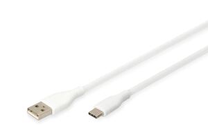 Digitus USB-C Silikon Anschlusskabel, 0,5m, weiß