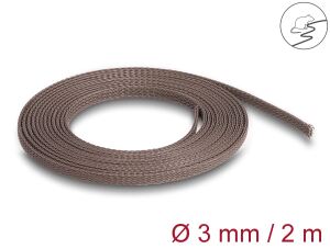 DELOCK Geflechtschlauch nagerfest dehnbar 2m x 3mm braun