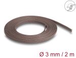 DELOCK Geflechtschlauch nagerfest dehnbar 2m x 3mm braun