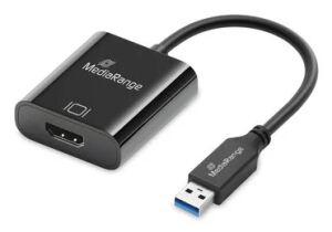 MediaRange USB-A zu HDMI Audio und Video Konverter, 20cm, schwarz