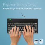 R-Go Tools Ergonomische Tastatur R-Go Compact Break, kompakte Tastatur mit Pausensoftware, QWERTY (UK), Kabelgebunden, Schwarz